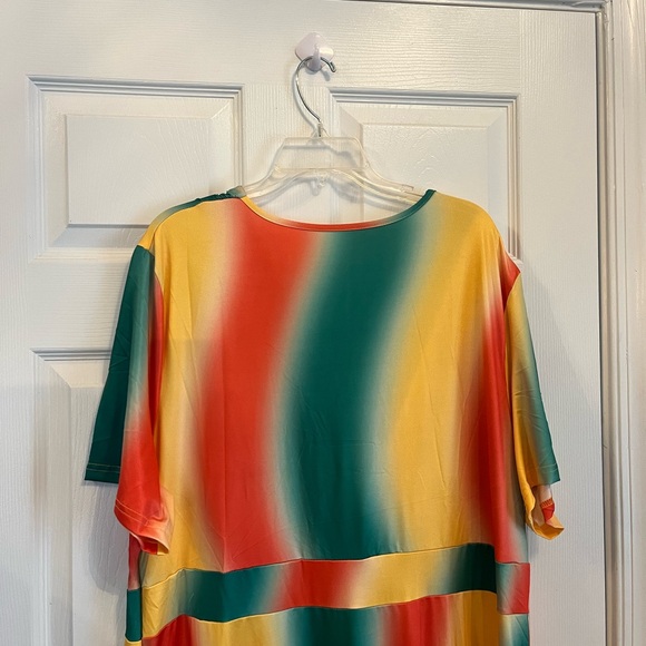 Women's Plus Size Color Block Formal Evening Party Summer Split Maxi Dress 22W - Picture 13 of 13